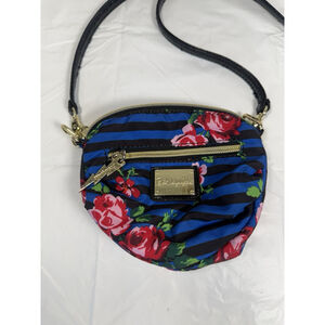 Betsey Johnson Floral Mini Crossbody Bag Pink Blue Clutch POUCH